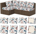 8Pcs Stretch Patio Cushion Covers, Outdoor Couch & Sofa Replacement Slipcovers for Patio Furniture Cushion Covers, Washable Reusable Furniture Protector