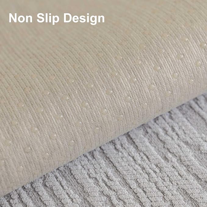 Soft Waterproof Chenille Cover Washable, Non Slip Sectional Sofa Covers for 3 Cushion Couch Sofa L Sharped Sofa Slipcover for Pets, Furniture Protector (1 PCS 36"x82" Light Grey)
