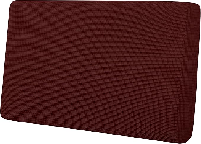 Easy-Going Stretch Loveseat Cushion Cover Sofa Cushion Furniture Protector Sofa Seat Sofa Slipcover Sofa Cover Soft Flexibility with Elastic Bottom(Loveseat Cushion, Wine)