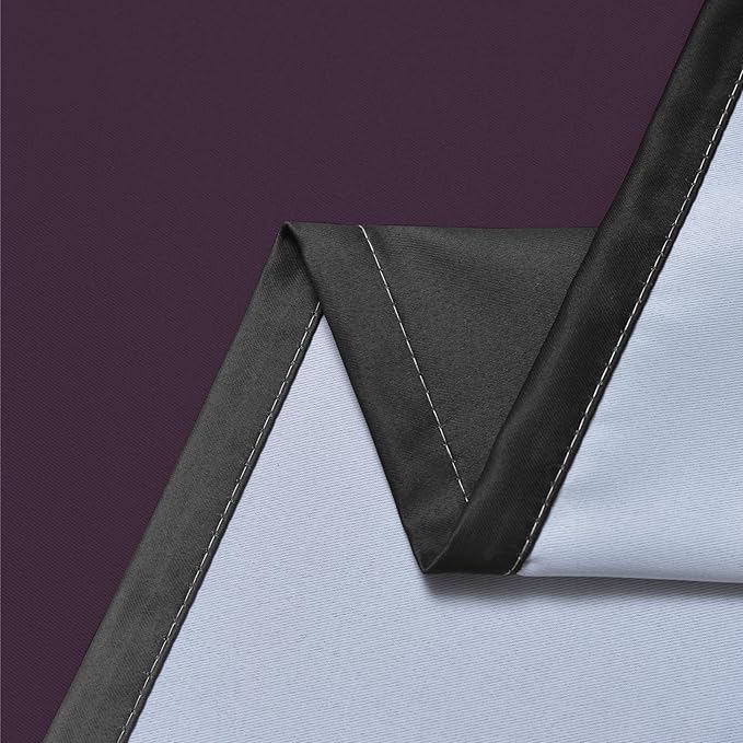 SimpleHome Ombre Room Darkening Curtains 84 inches Length for Bedroom,Grommet Gradient Light Blocking Purple and Black Window Curtains for Living Room,2 Panels, 52x84 inches