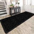 3x10 Bedside Area Rugs for Bedroom Soft Fluffy Shag Black Rug for Hallway Non-Slip Fuzzy Plush Living Room Rug Indoor Floor Carpet for Kids Rooms Dorm Nursery Modern Home Aesthetic Decor