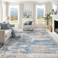 XLUEZ 8x10 Area Rugs for Living Room, Washable Modern Abstract Large Area Rug Neutral Soft Non Slip Kids Rug Stain Resistant Indoor Carpet for Bedroom Nursery Dining Room Playroom(BlueBeige, 8'x10')