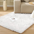 ORINOVA White Faux Sheepskin Shaggy Fur Rug for Living Room Soft Plush Machine Washable Fluffy 4x6 Area Rugs for Bedroom Nursery Rug