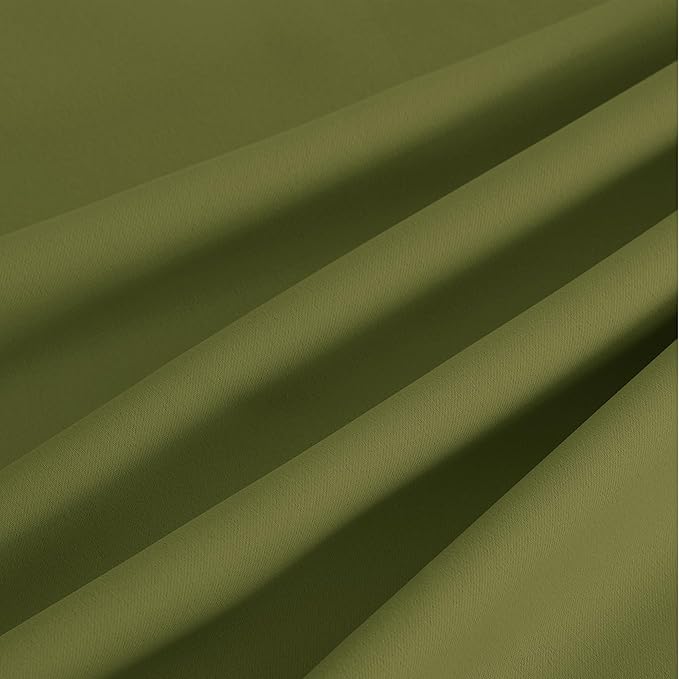 NICETOWN Room Darkening Draperies Curtains Panels, 2 Panels Olive Green W52 x L84