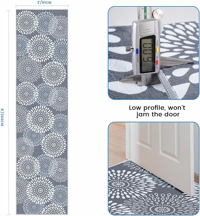 StepRite Runner Rug 2.5 x 8 ft, Washable Rugs, Hallway Runner Rugs, Kitchen Runner Rug Non Slip, Soft Runner with Rubber Backing for Kitchen, Hallway, Laundry, Bedroom, Living Room