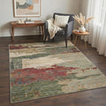 Area Rugs 5x7 for Living Room Bedroom, Modern Abstract Machine Washable Rug, Large Soft Low Pile Floor Carpet with Non Slip Backing for Dining Room, Moss Green