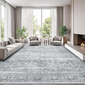 Lofus 9x12 Area Rug for Living Room,Grey Washable Large Rugs with Non-Slip Backing,Soft Neutral Carpets for Bedroom Dining Room Home Office Indoor Nursery