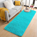 OLANLY 2x6 Machine Washable Runner Rugs for Hallway, Soft Fluffy Shaggy Bedside Rugs for Bedroom, Living Room, Indoor Floor Carpet for Kids Girls Boys, Nursery Rooms, Home Decor Aesthetic, Teal Blue