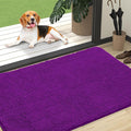OLANLY Dog Door Mat for Muddy Paws 47x32, Absorbs Moisture and Dirt, Absorbent Non-Slip Washable Doormat, Quick Dry Chenille Mud Mat for Dogs, Entry Indoor Entryway Carpet for Inside Floor, Purple