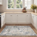UERMEI 3x5 Area Rug Living Room Rugs - Washable Neutral Modern Abstract Soft Thin Rug Indoor Floor No Slip Rug Carpet for Bedroom Under Dining Table Home Office Decor - Blue Grey