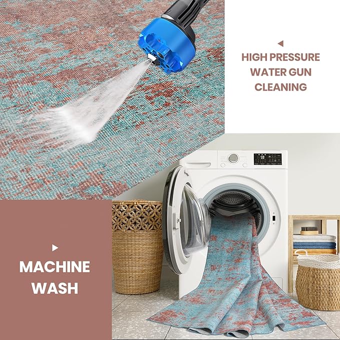 Washable Rugs 8x10 Area Rugs for Living Room-Modern Abstract Rugs for Bedroom,Dining Room,Ultra Soft Low Pile Large Carpet with Non Slip Rubber Backing,Neutral Accent Rug for Nursery Home Office