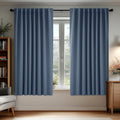 Deconovo Blackout Curtains, Thermal Insulated, W70 x L63 2 Panels, Back Tab, Machine Washable, Room-Darkening Drapes for Bedroom/Living Room Stone Blue