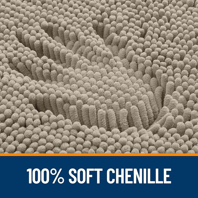 Bath Rugs 24 x 16 Inch Chenille Tufted Bath Mat, Quick Dry