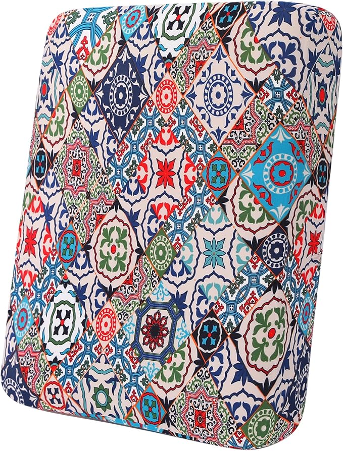 hyha Printed Couch Cushion Covers, Floral Sofa Covers Washable for Cushion Couch, Stretch Pattern Outdoor Cushion Covers for Patio Furniture with Elastic Bottom(Small, Patchwork Moroccan)