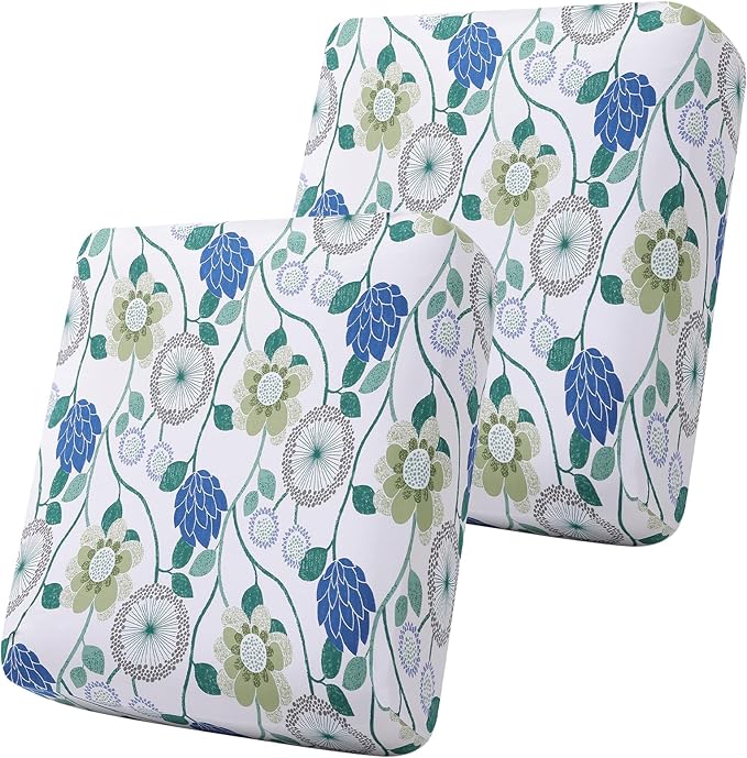 Smiry Printed Couch Cushion Covers, Stretch Soft Couch Covers for Sofa, Washable Non-Slip Sofa Slipcover Furniture Protector for Indoor and Outdoor (2 Pack, Light Green)