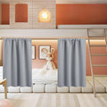 RYB HOME Basement Bathroom Kitchen Cafe Blackout Privacy Curtains, Short Insulating Light UV Heat Blocking Privacy Curtain Tiers for Laundry Room, Width 34 by Length 30, Silver Grey, 2 Panels