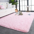 TWINNIS Super Soft Shaggy Rugs Fluffy Carpets, 4x5.9 Feet, Indoor Modern Plush Area Rugs for Living Room Bedroom Kids Room Nursery Home Decor, Upgrade Anti-Skid Rectangular Fuzzy Rug, Pink