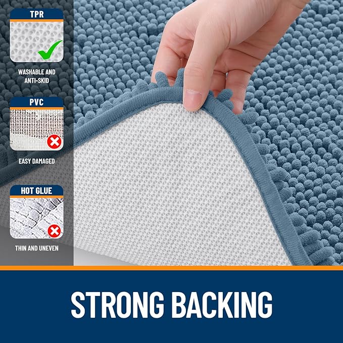 OLANLY Toilet Rugs U-Shaped 24x20, Extra Soft Absorbent Chenille Contour - Image 6