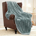 Exclusivo Mezcla Plush Fuzzy Fleece Throw Blanket Extra Large, Super Soft, Fluffy and Warm Blankets for Couch, Bed, All Season (Mixed Green, 50x70 inches)