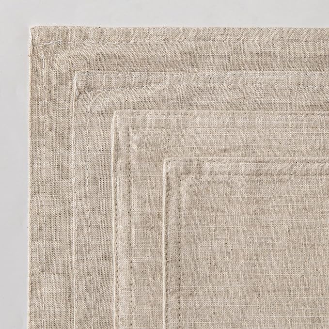 MIULEE Beige Linen Pillow Covers Pack of 4 Decorative Natural Solid Throw Pillow Covers Soft Accent Boho Farmhouse Couch Pillowcases Modern Spring Home Decors for Living Room Bed Sofa 24x24 Inch