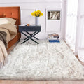 ORINOVA 5x7 Area Rug White and Gray Washable Shaggy Faux Sheepskin Fur Rug for Living Room Large Nursery Rug Teen Room Home Décor