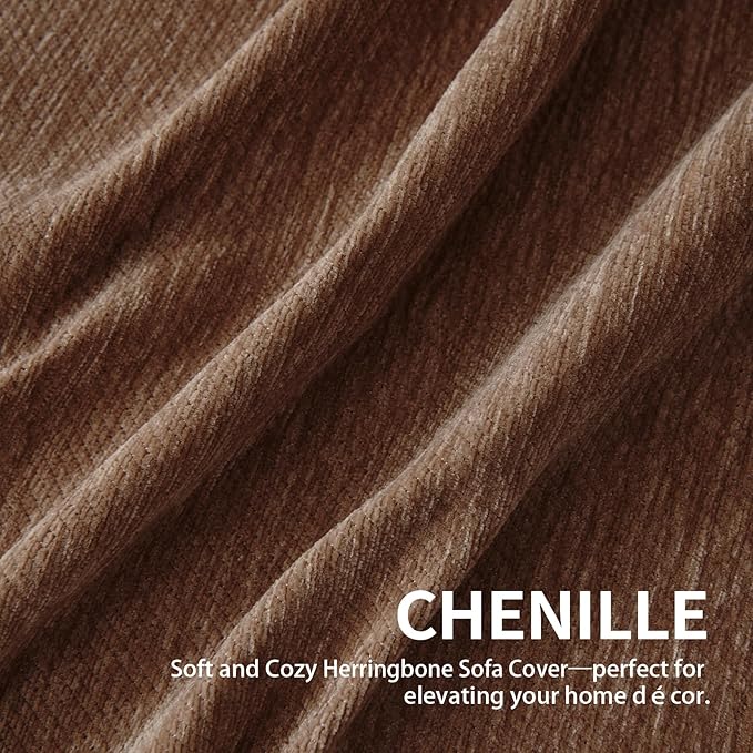 Couch Cover for Dogs, Boho Sofa Covers for 2 Cushion Couch, Chenille Sofa Slipcover for Pets Washable, L-Shape Sectional Couch Loveseat Cover Soft Throw Blankets with Tassels(71x102,Coffee)