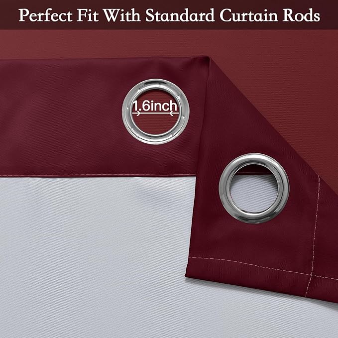 SimpleHome Ombre Room Darkening Curtains 36 inches Length for Bedroom,Grommet Gradient Light Blocking Red Gradient Window Curtains for Living Room,2 Panels, 52x36 inches