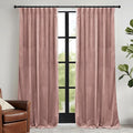 RYB HOME Dusty Pink Velvet Curtains 102 inches with Hook Belt, Soft Fabric Room Darkening Thermal Insulated Luxurious Home Decor Curtains for Living Room Bedroom, W 52" x L 102", 2 Panels Set