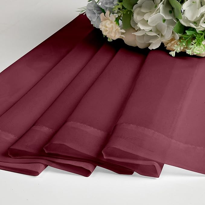 OWENIE Sheer Curtains, Sheer Curtains 78 inch Length 2 Panels Set, Rod Pocket Voile Fimly Sheer Drapes for Living Room/Bedroom, 2pcs, Each 42" W x 78" L, Burgundy