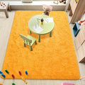 Amearea Premium Soft Fluffy Rug Modern Shag Carpet, 5.3x7.5 Feet, Fuzzy Plush Rugs for Living Room Bedroom Kids Room Home Decor, Nursery Non Slip Indoor Shaggy Carpets, Orange