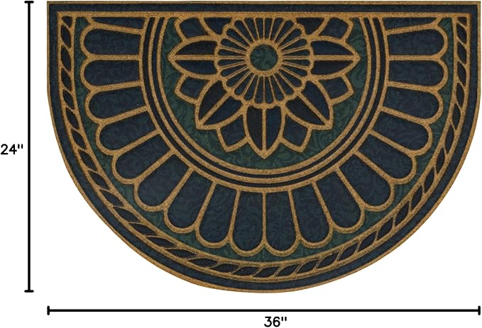 Mohawk Home Swirl Style Casual Ornamental Denim Blue 2' X 3' All Weather Outdoor Door Mat Perfect for Porch, Garage