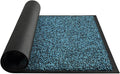 Mibao Front Door Mat, Dirt Trapper Welcome Mat for Outdoor Indoor, Non-Slip Waterproof Doormat, Durable Machine Washable Low Profile Entry Rug for Back Door Outside Patio Porch, 32" x 20", Blue