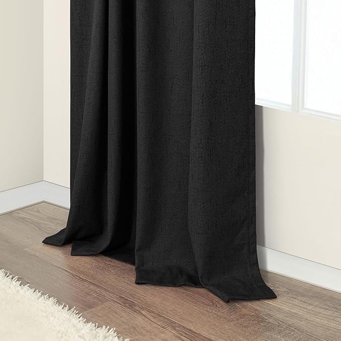 Black Out Curtains 45 Inch Long 2 Panels Burg for Bedroom Small Windows Pocket Modern Farmhouse Linen Look Room Darkening Insulated Half Short Blackout Curtain for Bathroom Kitchen Doors 45L Length