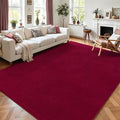 AROGAN Modern Shag Area Rug, 6x9 Feet Washable Bedroom Carpet, Plush Memory Foam Kids Girls Teens Room Low Pile Rug Decor, Wine Red