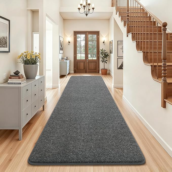 AROGAN Washable 2x8 Runner Rug for Hallway, Long Runner Rugs wtih Soft Memory Foam for Bedroom, Non Slip Backing Carpet Runners for Hallways, Kitchen, Bathroom, Entryway Home Decor, Black and White