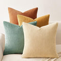 Topfinel Decorative Throw Pillow Covers Cushion Cases, Set of 4 Soft Velvet Modern Double-Sided Designs, Mix and Match for Home Decor, Pillow Inserts Not Included (16x16 inch, Orange/Teal)