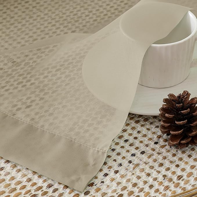 OVZME Taupe Sheer Curtains 84 Inches Long 2 Panels - Soft Light Filtering Window Sheer Panels for Living Room/Bedroom, Top Dual Rod Pocket, 1 Pair, Each 42Wx84L Inches