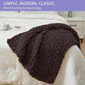 Chunky Knit Throw Blanket for Couch – Chocolate