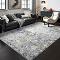 Toneed Abstract Area Rug Modern Washable Rug Soft Non Slip Rug Low Pile for Bedroom Living Room Dining Room Blue 4x6 Feet