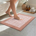 Bathroom Rugs 24x17 Non Slip Washable, Pink Bath Mat for Bathroom Floor Tub, Soft Absorbent Quick Dry Mats for Shower, Bathtub,Home Decor