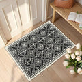 Latte&Fog 2x3 Entryway Rug, Small Modern Abstract Door Mat, Washable Kitchen Rug, Boho Non Slip Low Pile Carpet for Indoor Kitchen, Entry, Front Door and Bathroom