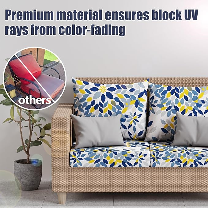 8Pcs Stretch Patio Cushion Covers, Outdoor Couch & Sofa Replacement Slipcovers for Patio Furniture Cushion Covers, Washable Reusable Furniture Protector
