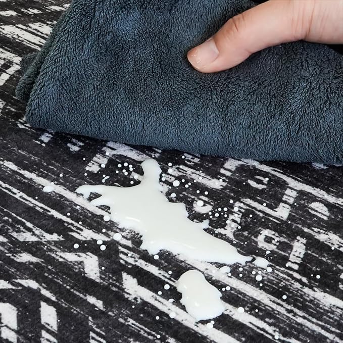Washable Runner Rug 2'6''x14'Moroccan- Non Slip Hallway Rugs Rubber Backing Kitchen Floor Carpet Low Pile Long Mat with Soft Entryway Rug 2'6''x14'Black