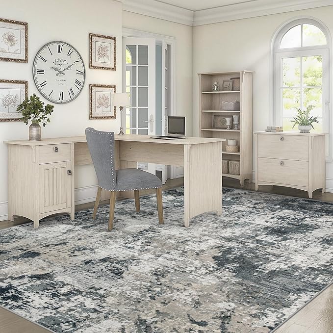 XLUEZ 6x9 Area Rugs for Living Room, Washable Modern Abstract Large Area Rug Neutral Soft Non Slip Kids Rug Stain Resistant Indoor Carpet for Bedroom Nursery Dining Room Playroom(GreyWhite, 6'x9')