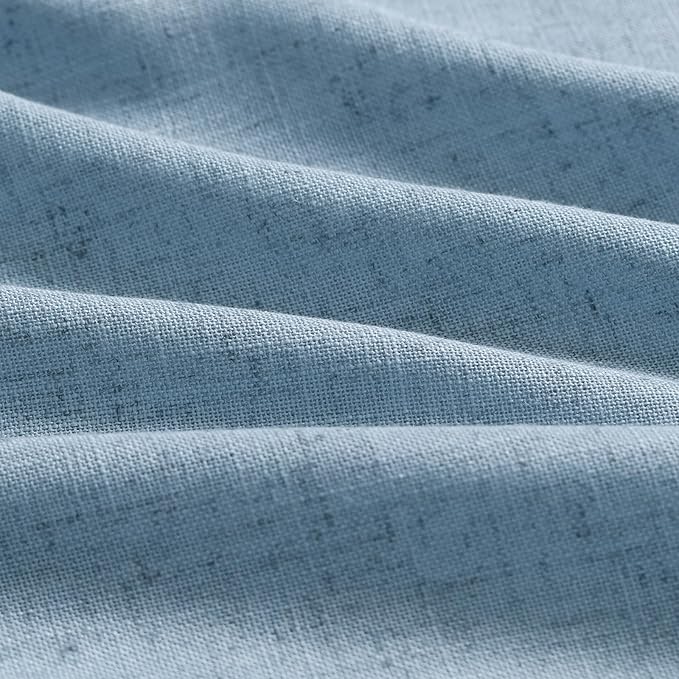Nanspring Blue Curtains 144 Inches Long 2 Panels for Living Room Back Tab Rod Pocket Semi Sheer Linen Drapes Neutral Home Decor Blue Curtain Ceiling to Floor Length for Dining Room 52x144
