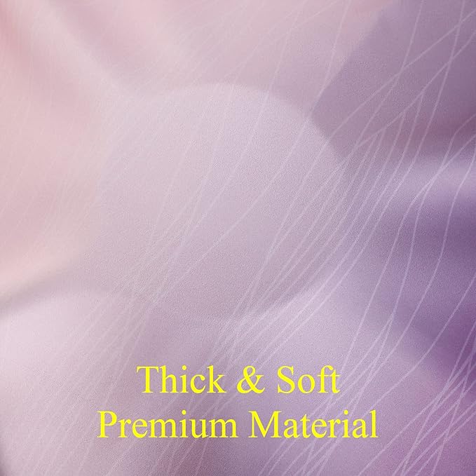 Ombre Pink and Purple Blackout Curtains 84 Inches Long, Full Room Darkening Curtains for Bedroom, Completely Light Blocking Grommet Thermal Insulated Gradient Drapes for Kids Room,42x84 Inch, 2 Panels