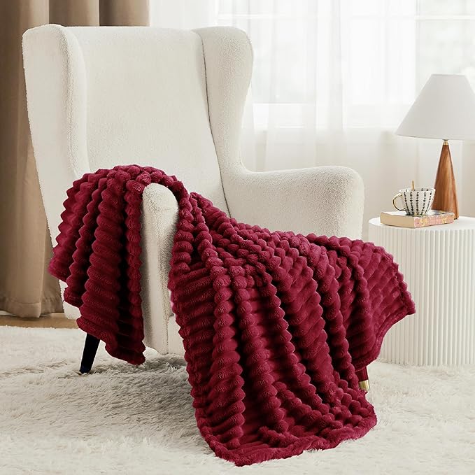 Bedsure GentleSoft Red Twin Blanket for Bed - Cozy Soft Blankets for Women, Cute Large Throws for Girls, 66x90 Inches