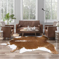 AROGAN Faux Cow Print Rug Large (4ft x 3ft) - Cow Print Area Rug with No-Slip Backing, Large Animal Skin Rugs for Living Room, Offfice, Room Decor, Brown
