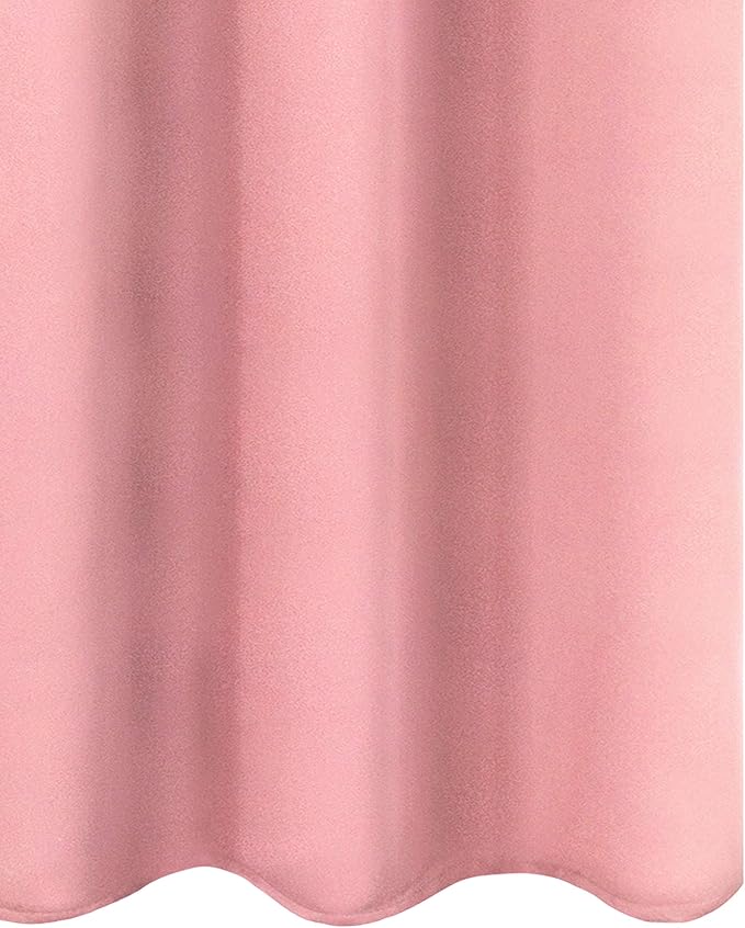 LEMOMO Pink Blackout Curtains/42 x 84 Inch/Set of Two Panels Grommet Bedroom Curtains