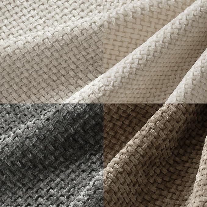 MIULEE Pack of 4 Couch Throw Pillow Covers 12x20 Inch Neutral Soft Decorative Chenille Pillow Covers Farmhouse Boho Accent Cushion Covers for Mid Century Modern Spring Decor Sofa Bedroom Living Room